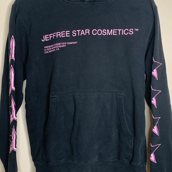Jeffree Star Cosmetics | Black Pink Star ICONIC Hoodie | 5 Year Anniversary RARE - Picture 2 of 7